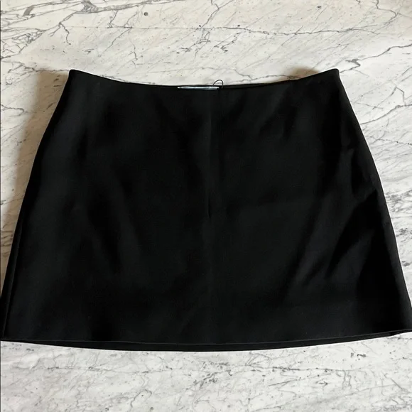 Prada Black Mini Skirt classic work wear fabric sz 42 6